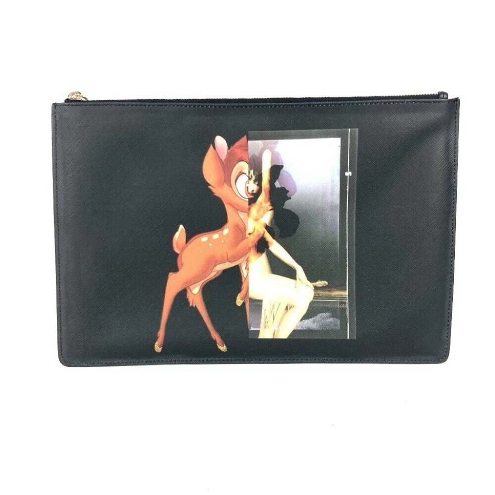 GIVENCHY Disney collaboration DISNEY Bambi pouch bag Clutch bag PVC Black - Picture 2 of 14